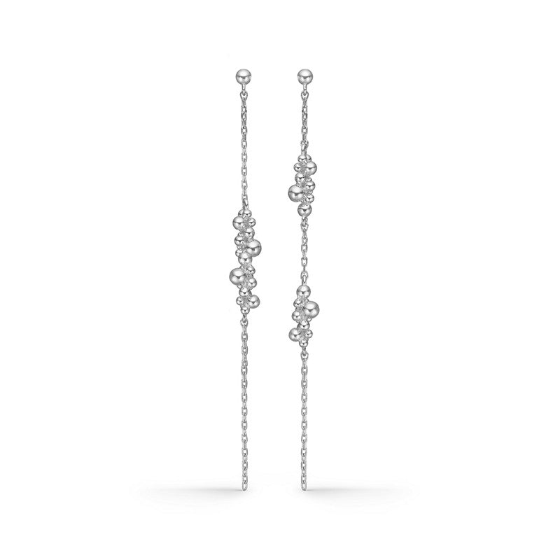Marbles øreringe i sterlingsølv fra Mads Z Silver Label med kugleformet design, 60 mm lange.